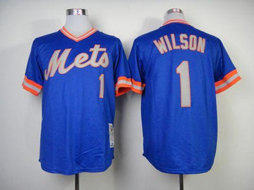 Mookie Wilson New York Mets blue Throwback jersey