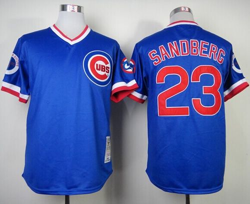 Ryne Sandberg Chicago Cubs blue Throwback jersey