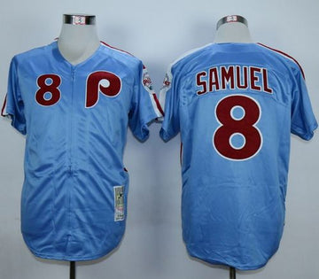 Juan Samuel Philadelphia Phillies blue Throwback jersey