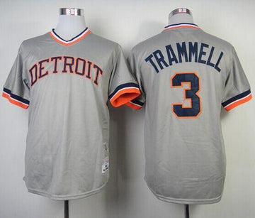 Alan Trammell Detroit Tigers grey Throwback jersey