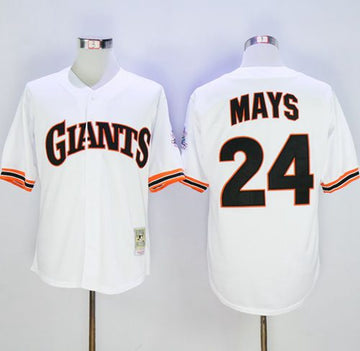 Willie Mays San Francisco Giants white Throwback jersey