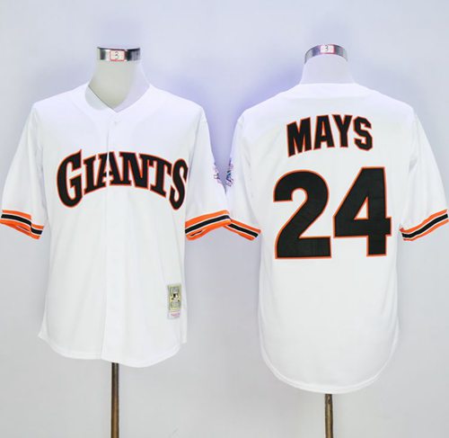 Willie Mays San Francisco Giants white Throwback jersey