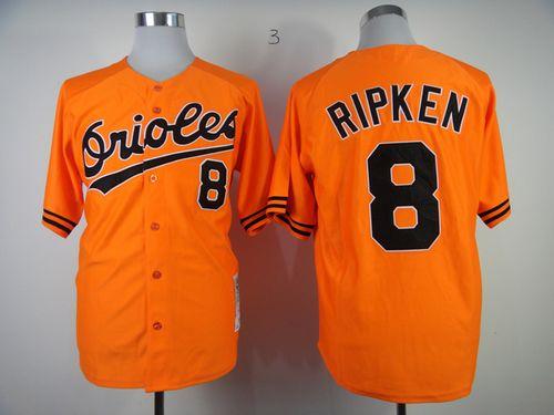 Cal Ripken Baltimore Orioles orange Throwback jersey