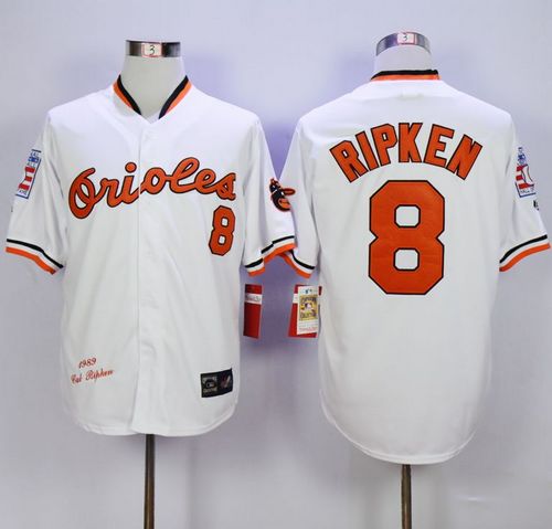 Cal Ripken Baltimore Orioles white Throwback jersey