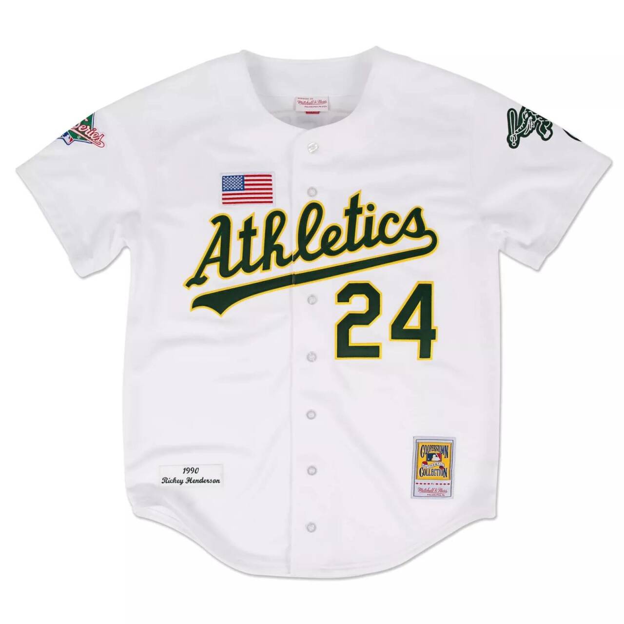 Rickey Henderson Oakland Athletics white Throwback jersey