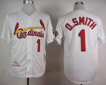 Ozzie Smith St. Louis Cardinals white jersey