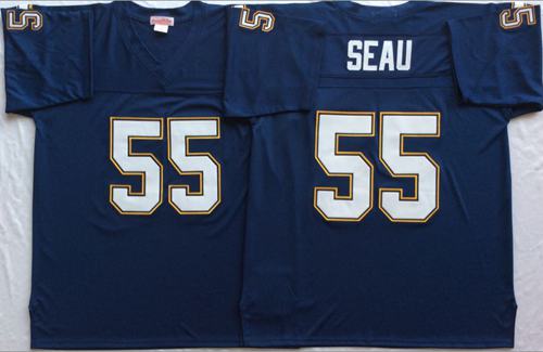 Junior Seau Los Angeles Chargers navy Throwback jersey