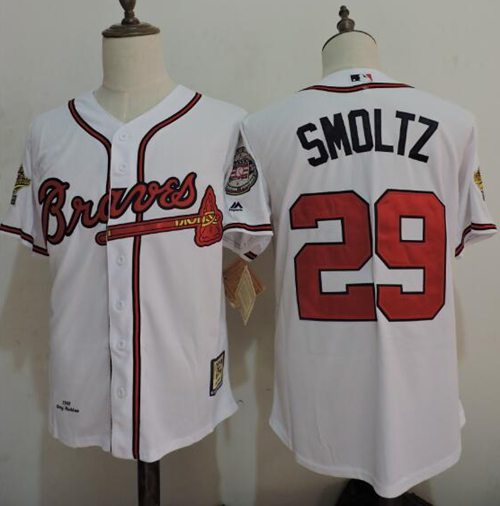 John Smoltz Atlanta Braves white Throwback jersey