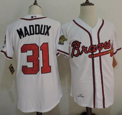 Greg Maddux Atlanta Braves white Throwback jersey