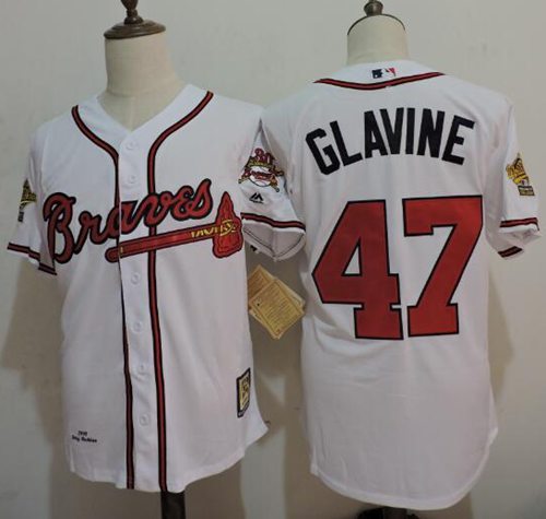 Tom Glavine Atlanta Braves white Throwback jersey