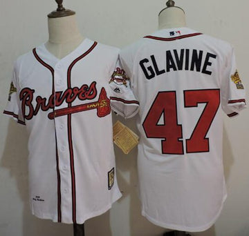 Tom Glavine Atlanta Braves white Throwback jersey