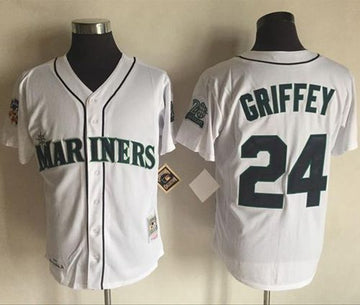 Ken Griffey Seattle Mariners white Throwback jersey