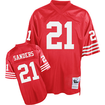 Deion Sanders San Francisco 49ers red jersey