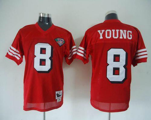 Steve Young San Francisco 49ers red Throwback jersey