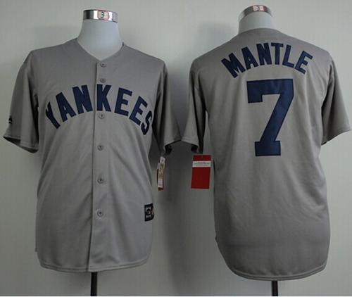 Mickey Mantle New York Yankees grey Throwback jersey