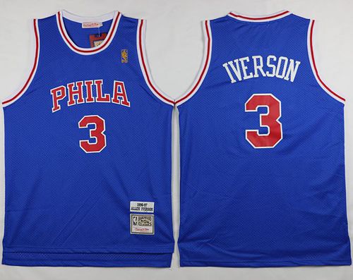 Allen Iverson Philadelphia 76ers blue Throwback jersey