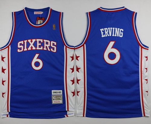 Julius Erving Philadelphia 76ers blue Throwback jersey