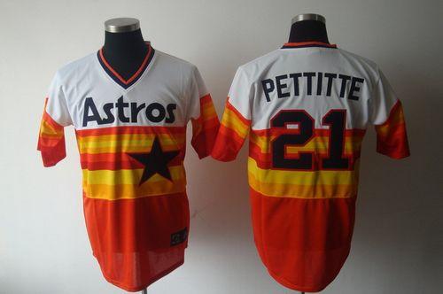 Andy Pettitte Houston Astros white-orange Throwback jersey
