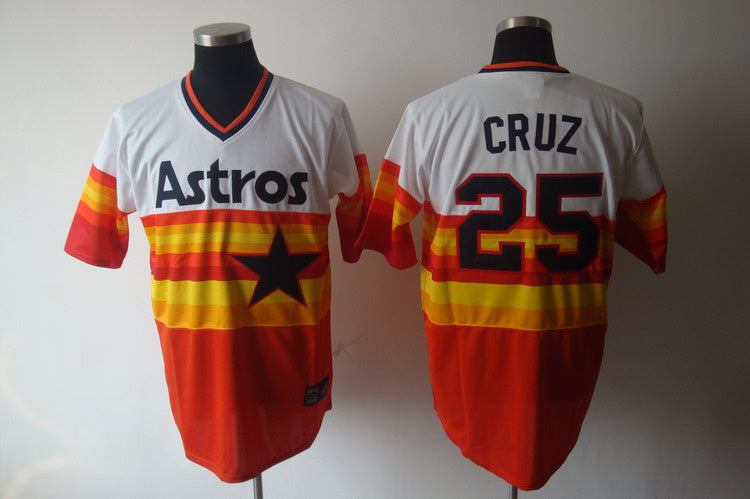 Jose Cruz Houston Astros white-orange Throwback jersey