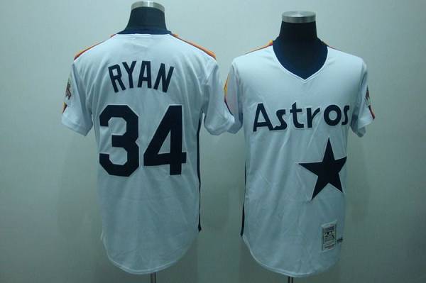 Nolan Ryan Houston Astros white Throwback jersey