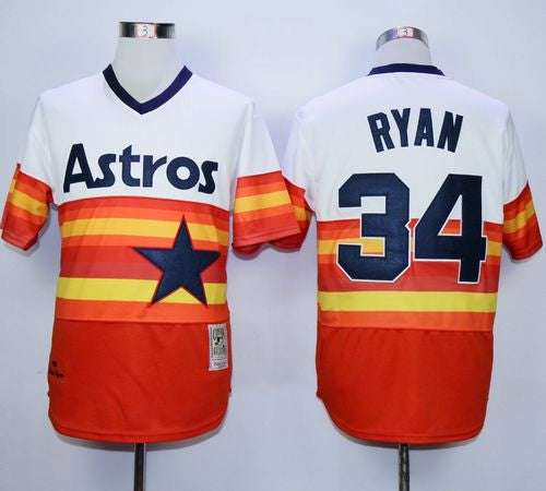 Nolan Ryan Houston Astros white-orange Throwback jersey
