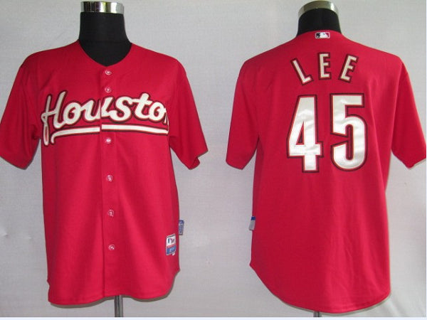 Carlos Lee Houston Astros red Throwback jersey