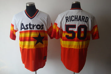 JR Richard Houston Astros white-orange Throwback jersey