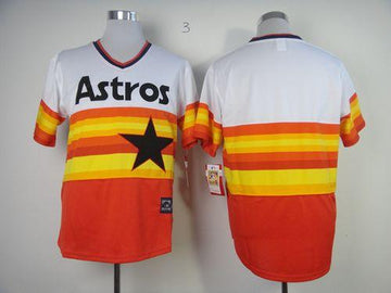 Custom Houston Astros white-orange Throwback jersey