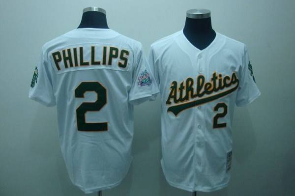 Tony Phillips Oakland Athletics white Throwback jersey
