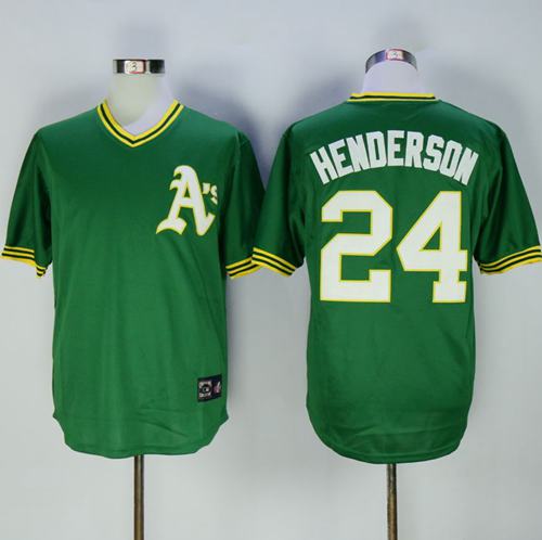 Rickey Henderson Oakland Athletics green Throwback jersey