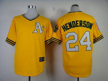 Rickey Henderson Oakland Athletics yellow Throwback jersey