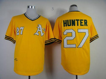 Catfish Hunter Oakland Athletics yellow Throwback jersey
