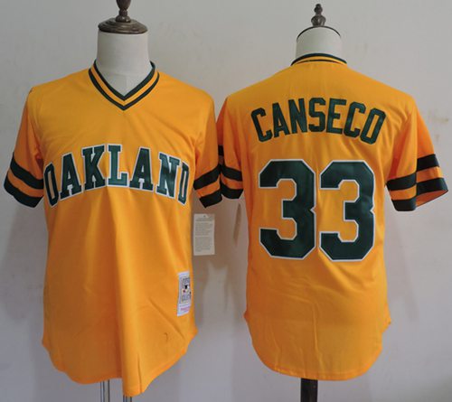 Jose Canseco Oakland Athletics yellow Throwback jersey
