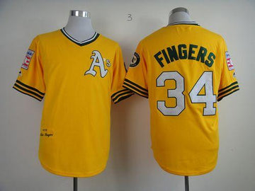 Rollie Fingers Oakland Athletics yellow Throwback jersey