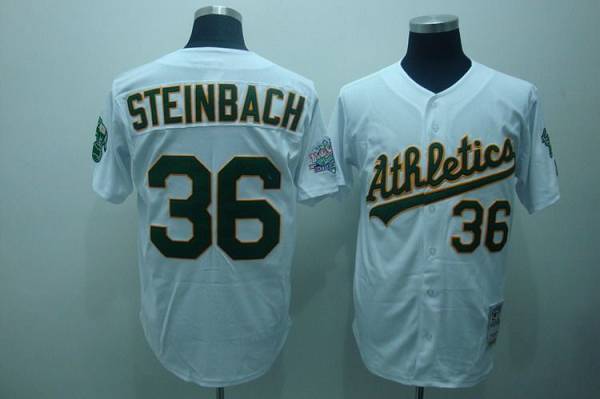 Terry Steinbach Oakland Athletics white Throwback jersey