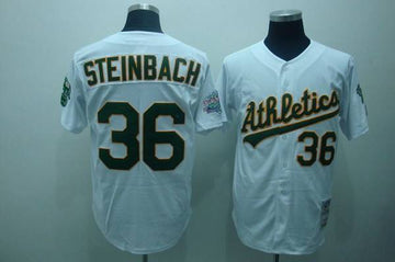 Terry Steinbach Oakland Athletics white Throwback jersey