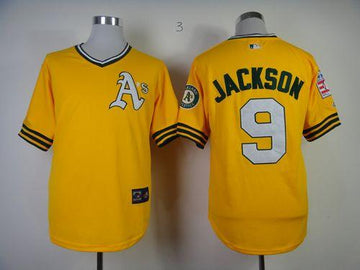 Reggie Jackson Oakland Athletics yellow Throwback jersey