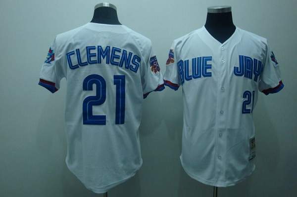 Roger Clemens Toronto Blue Jays white jersey