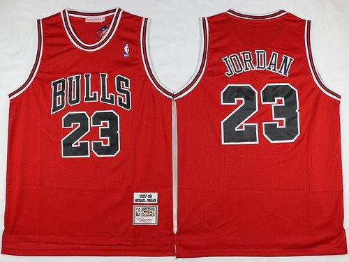 Michael Jordan Chicago Bulls red Throwback jersey