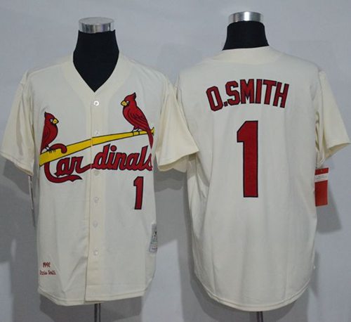 Ozzie Smith St. Louis Cardinals cream Throwback jersey