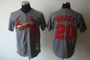 Lou Brock St. Louis Cardinals grey Throwback jersey