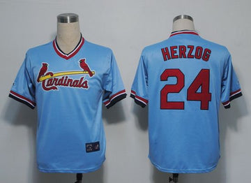 Whitey Herzog St. Louis Cardinals blue Throwback jersey