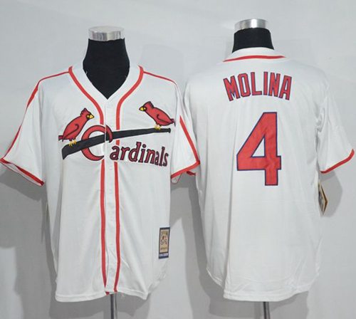 Yadier Molina St. Louis Cardinals white Throwback jersey