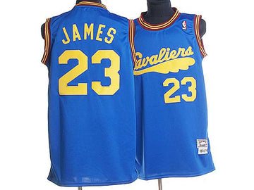 LeBron James Cleveland Cavaliers blue Throwback jersey