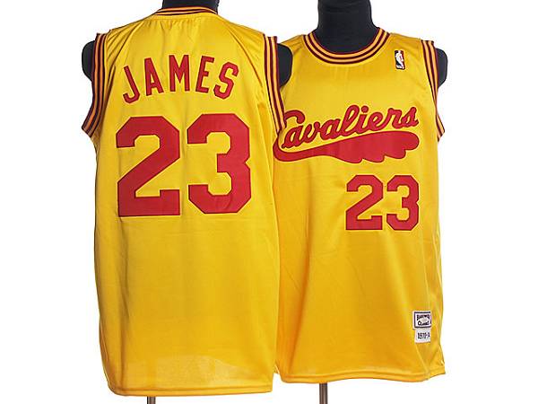 LeBron James Cleveland Cavaliers yellow Throwback jersey