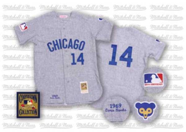 Ernie Banks Chicago Cubs grey Throwback jersey