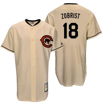 Ben Zobrist Chicago Cubs cream Throwback jersey
