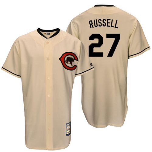 Addison Russell Chicago Cubs cream Throwback jersey