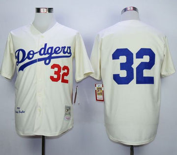 Sandy Koufax Los Angeles Dodgers cream Throwback jersey