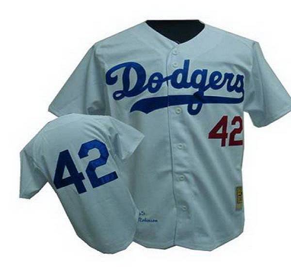 Jackie Robinson Los Angeles Dodgers white Throwback jersey